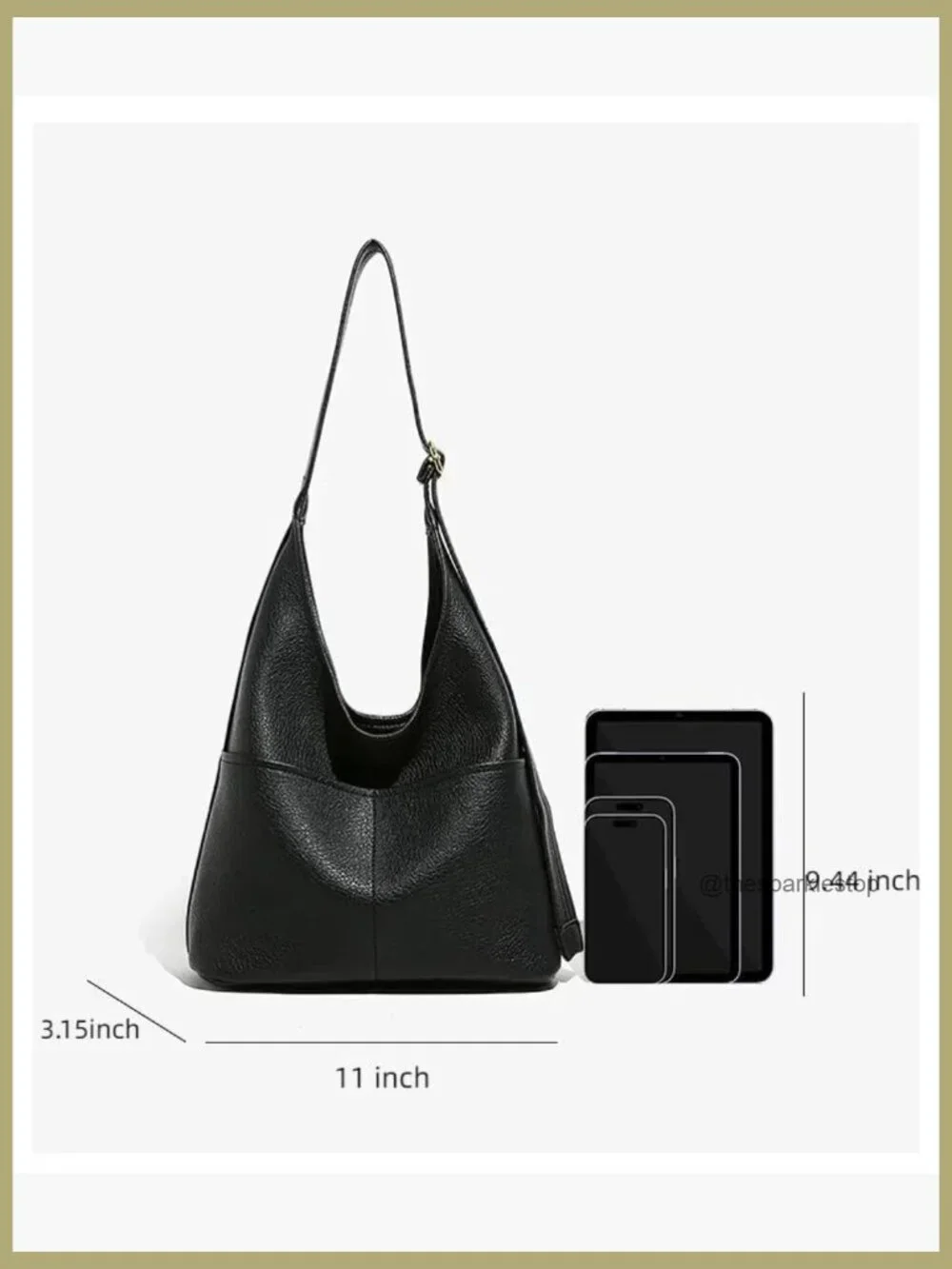Soft Vegan Leather Slouchy Hobo Bag with Coin Purse, Crossbody Shoulder Tote